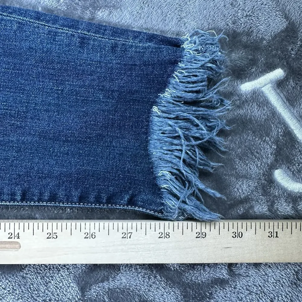 SP Black Label‎ Jeans Women's 29 Blue Mid-rise Skinny Distressed Raw Hem Pants